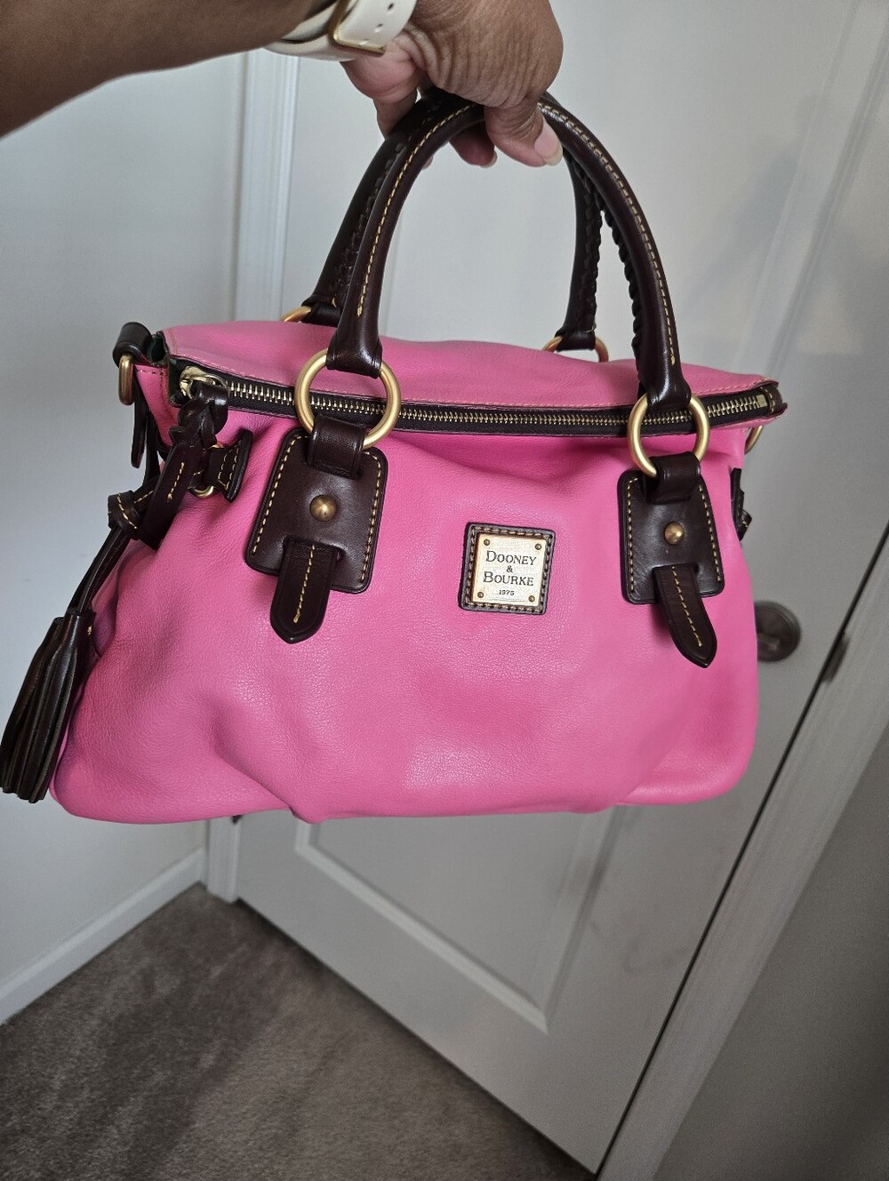Dooney & Bourke Baby Pink Florentine Leather Satchel EUC
